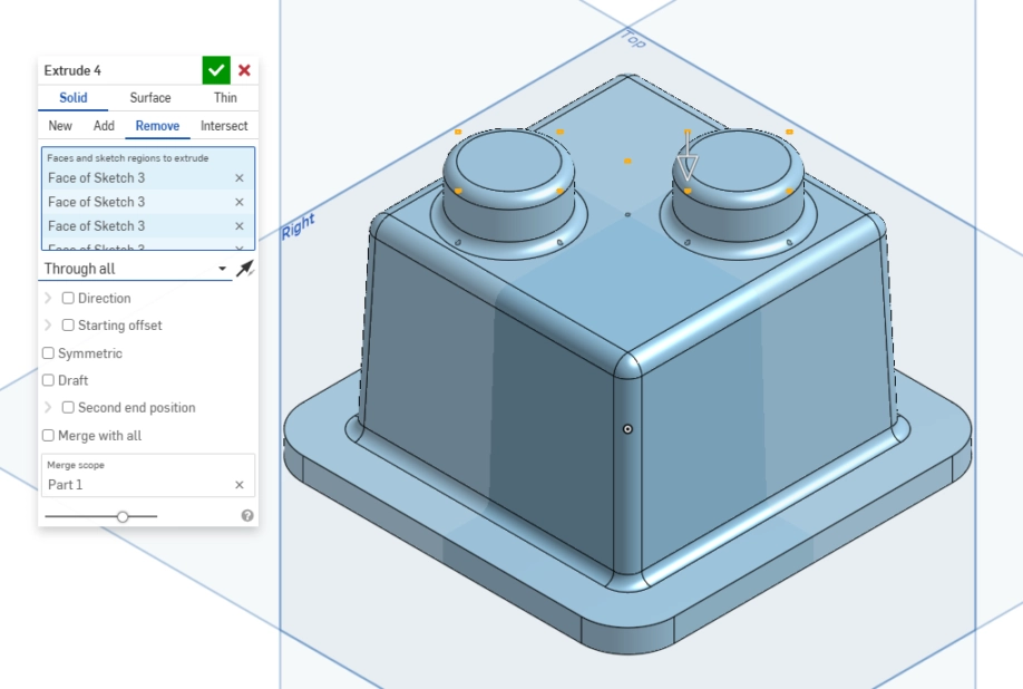 Vacuum vent holes near cylinders and center of mold